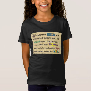 Girls' shirts with a declaration.