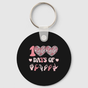 Girls Sign Language 100th Day Of School Outfit Asl Key Ring