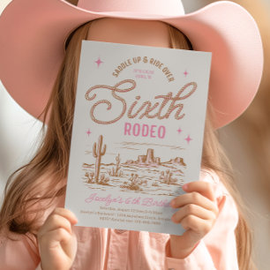 Girl's Sixth Rodeo Birthday Invitation