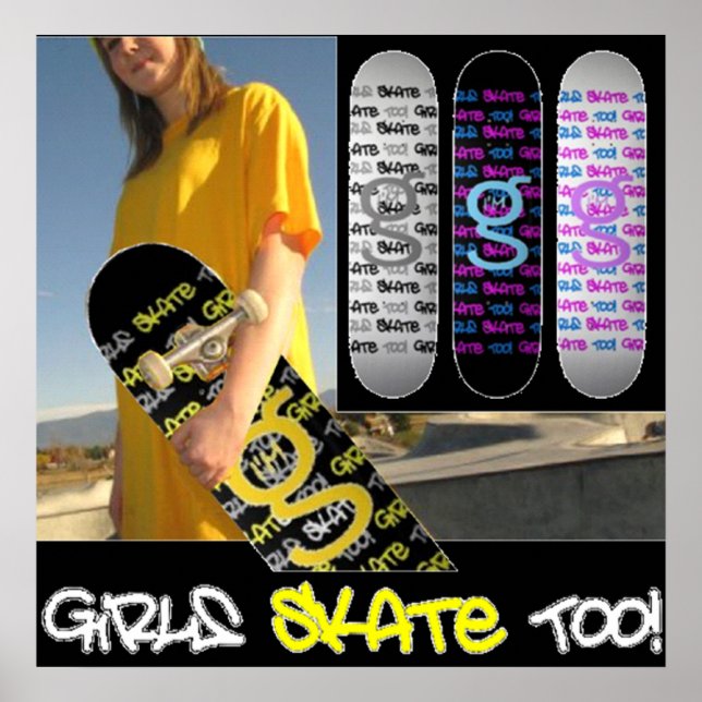 Girls Skate Too! - Poster from I'm G Skateboards (Front)