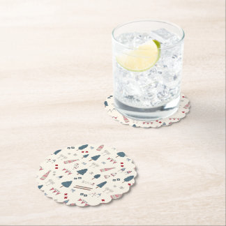 Girls Ski Weekend Champagne Party Decor Paper Coaster