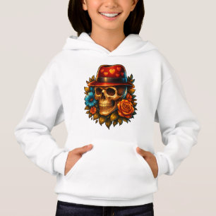Girls’ Skull Hoodie with Heart Hat