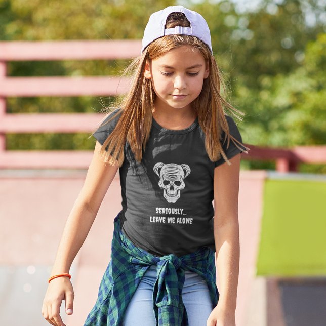 Girl's Skull T-Shirt - Kids Skull & Custom Text (Creator Uploaded)