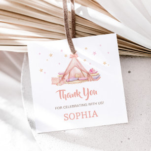 Girls Sleepover Party Birthday Party Square Favour Tags