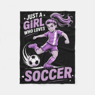 Girls Soccer _1  Fleece Blanket