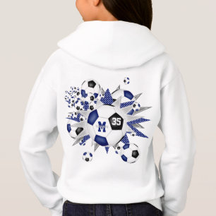 girls soccer balls stars blue black personalized