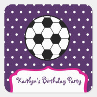 Girl's Soccer Birthday Party - Purple W Pink