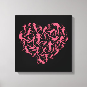 Girls Soccer Heart - Women Players Canvas Print