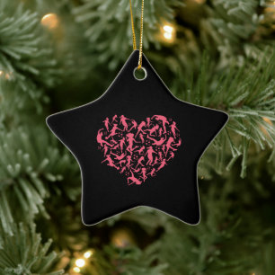 Girls Soccer Heart - Women Players Ceramic Tree Decoration