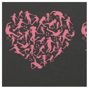 Girls Soccer Heart - Women Players Fabric