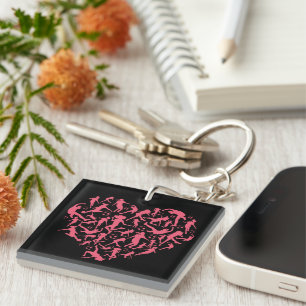 Girls Soccer Heart - Women Players Key Ring