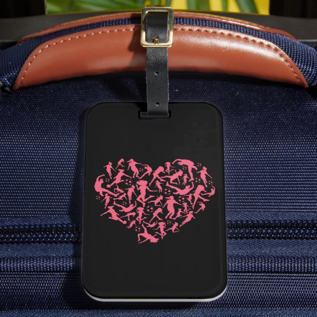 Girls Soccer Heart - Women Players Luggage Tag (Front Insitu 2)