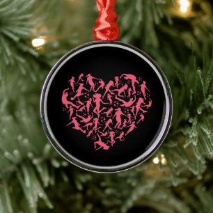 Girls Soccer Heart - Women Players Metal Tree Decoration