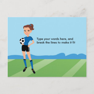 Girl's Soccer Illustrated Postcard
