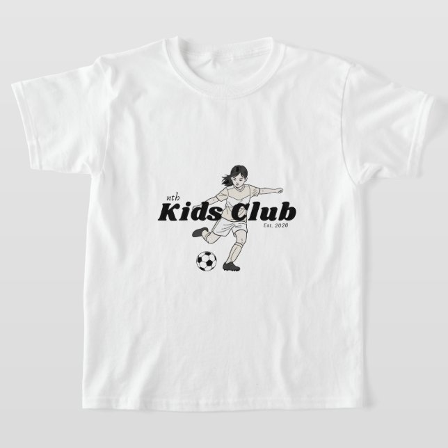 girls soccer kids club t-shirt (Laydown)
