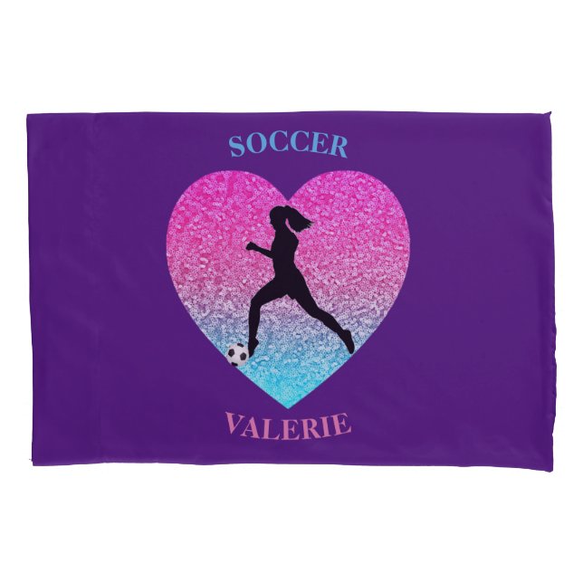 Girls Soccer Personalised Pillowcase (Front)