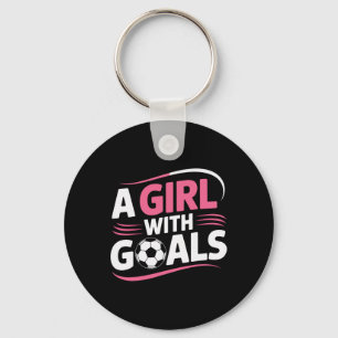 Girls Soccer Player A Girl With Goals Confidence M Key Ring