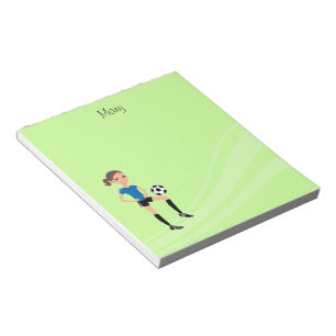 Girl's Soccer Player Personalised Notepad
