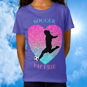 Girls Soccer Purple T-Shirt