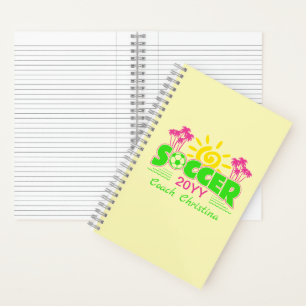 Girls Soccer Sunshine Palm Trees Notebook