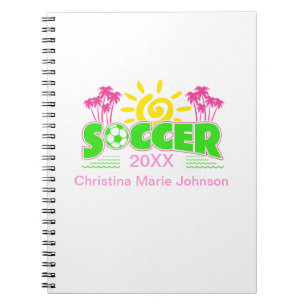 Girls Soccer Sunshine Palm Trees Notebook