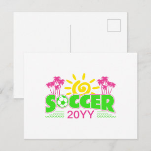 Girls Soccer Sunshine Palm Trees Postcard