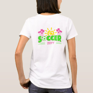 Girls Soccer Sunshine Palm Trees T-Shirt
