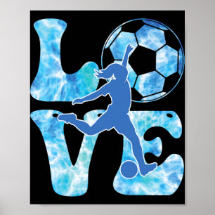 Girls Soccer T Shirt Women Toddler Teen Soccer Lov Poster