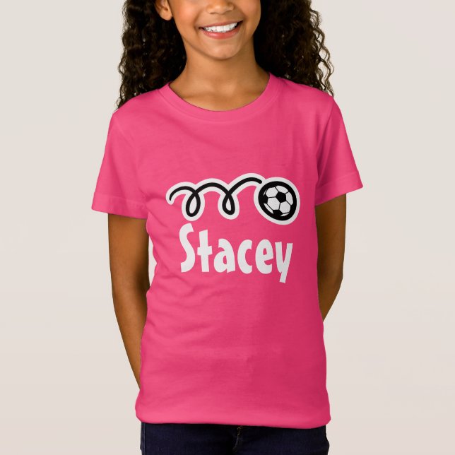Girl's soccer t-shirts | Personalised name (Front)