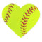 Girls Softball Heart Stickers