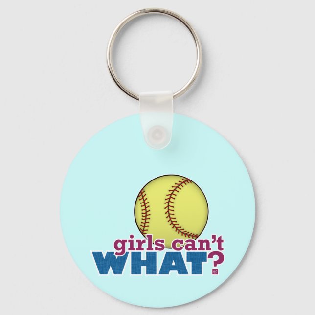 Girls Softball Key Ring (Front)