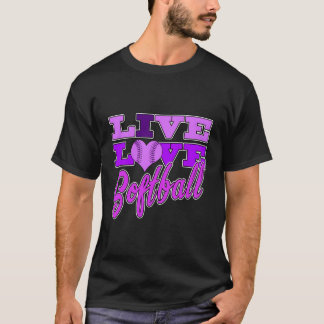 Girls Softball Live Love All Purple Gift Great Tee