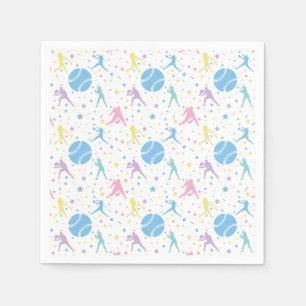 Girls Softball Player Stars Napkin
