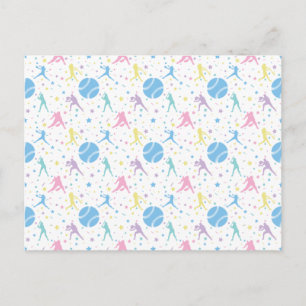 Girls Softball Player Stars Postcard