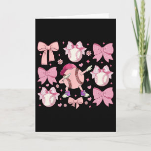 Girls Softll Coquette Bow Softll Mom Mothers Day Card