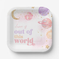 Girl's Space Party Plates