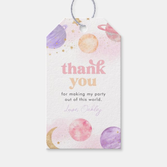 Girl's Space Thank You Tags (Front)