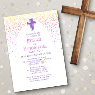 Girls' Spanish Baptism Invitation