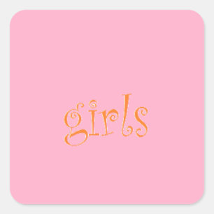 girls square sticker