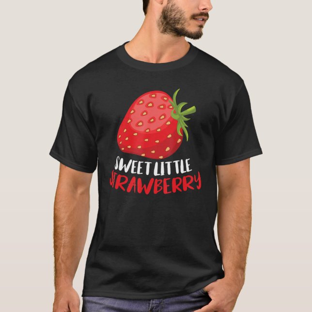 Girls Strawberry Sweet Little Strawberry Fruit T-Shirt (Front)