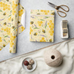 Girls Summer Floral Bee Kids Birthday Wrapping Paper<br><div class="desc">This whimsical and modern girls birthday ‘first bee day’ wrapping paper features a cute honey bee pattern,  with honeycomb and flower. The perfect design for your little one's summer birthday!</div>