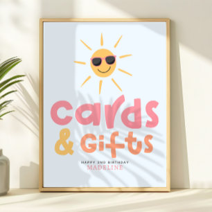 Girls Summer Sun Pool Party Birthday Favour Poster