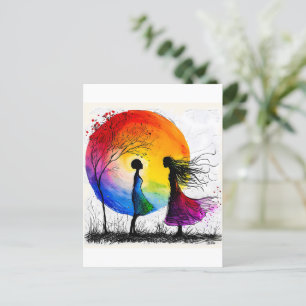 girls sun Inspiration feminine beauty love fate Postcard