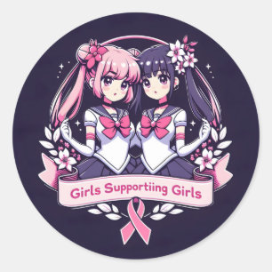 Girls Supporting girls Classic Round Sticker