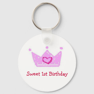 Girl's Sweet 1st Birthday Key Chain
