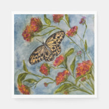 Girls Sweet Butterfly Birthday Napkins