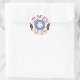 Girls Sweet Doughnut Pastel Birthday Classic Round Sticker