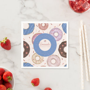 Girls Sweet Doughnut Pastel Birthday  Napkin