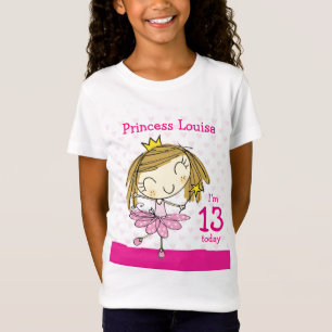 GIRLS T-SHIRT Age 13 princess 13th Birthday