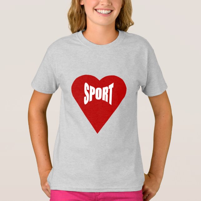 Girls   T-Shirt  ash   LOVE   SPORT   (Front)